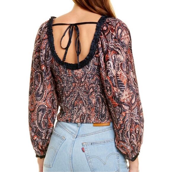 NWT Free People Dare Me Long Sleeve Velvet Blouse Size XS - Picture 11 of 11